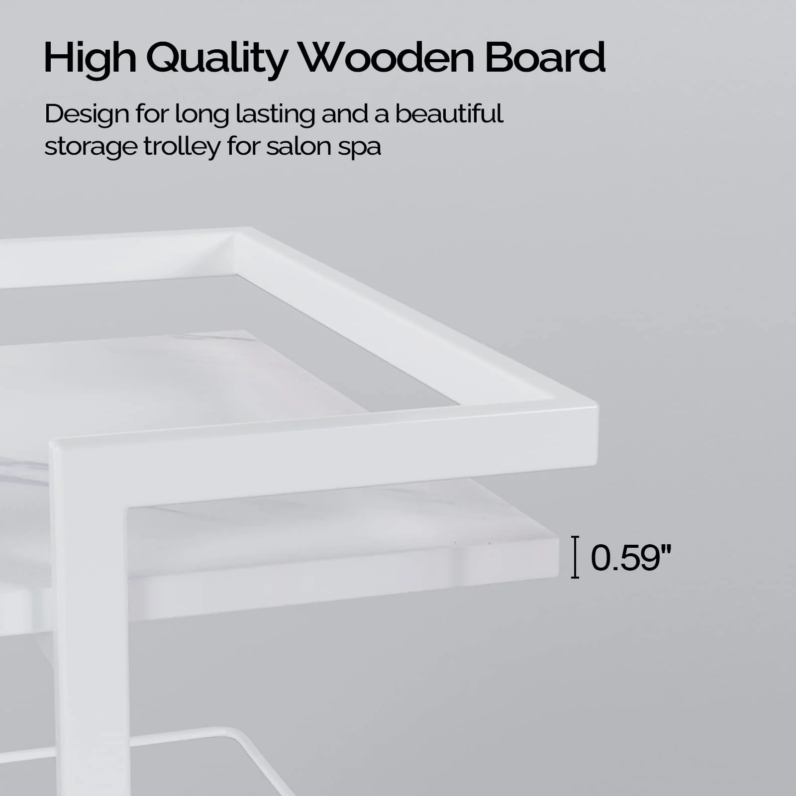 OmySalon ST1501 Rolling Esthetician Trolley Cart w/Wheels & 3 Wood Shelves - Image 22