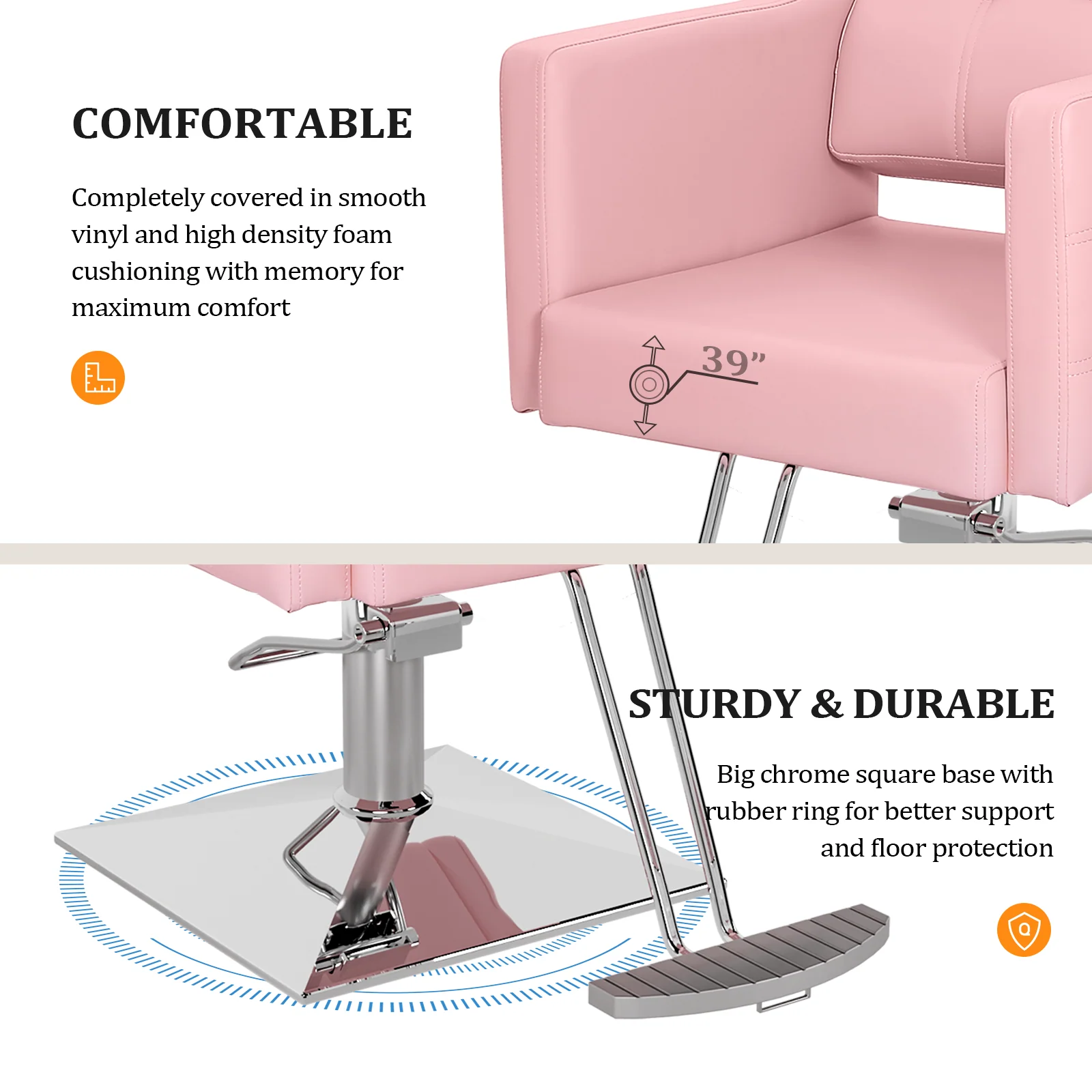 OmySalon SC1701 Heavy Duty Hydraulic Hair Stylist Salon Chair w/Diamond Accents - Image 13