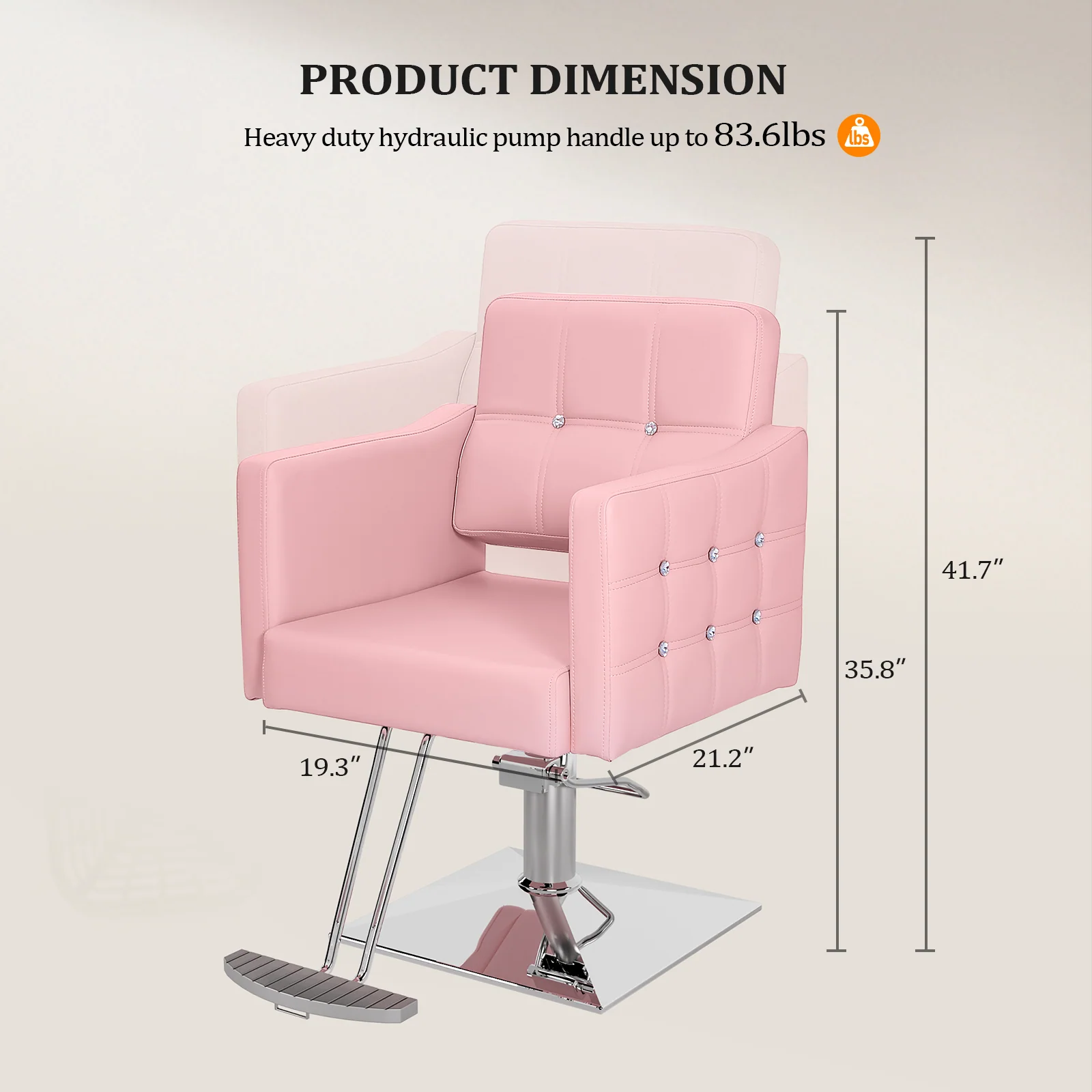 OmySalon SC1701 Heavy Duty Hydraulic Hair Stylist Salon Chair w/Diamond Accents - Image 16