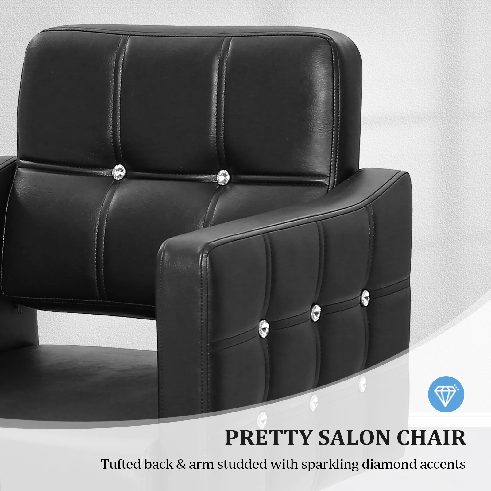 OmySalon SC1701 Heavy Duty Hydraulic Hair Stylist Salon Chair w/Diamond Accents - Image 3