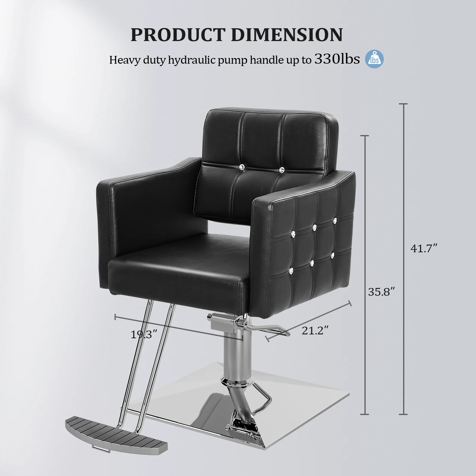 OmySalon SC1701 Heavy Duty Hydraulic Hair Stylist Salon Chair w/Diamond Accents - Image 8