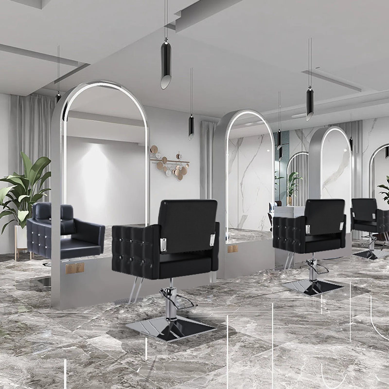 OmySalon SC1701 Heavy Duty Hydraulic Hair Stylist Salon Chair w/Diamond Accents - Image 9