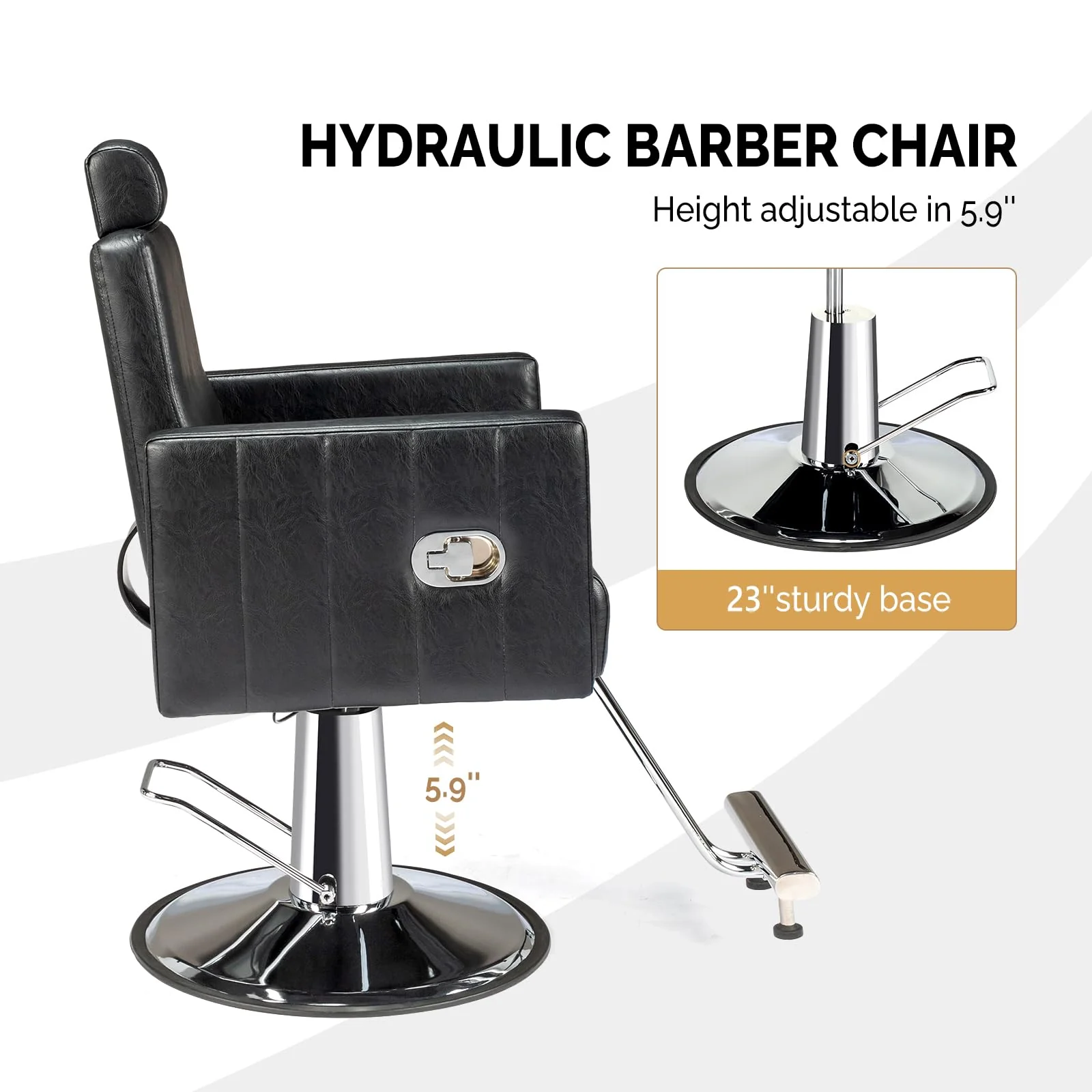 OmySalon SC2401 All Purpose Heavy Duty Reclining Hair Salon Chair w/Headrest and Embossed Pattern - Image 5