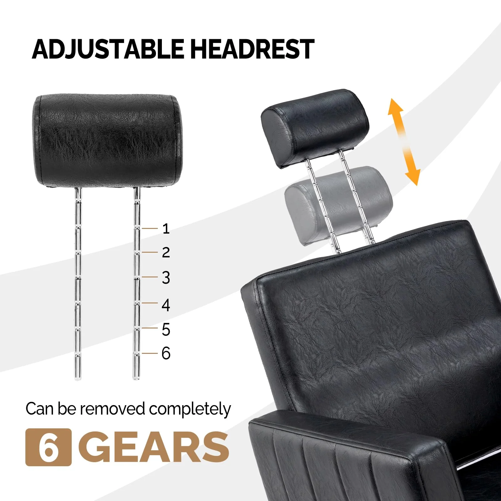 OmySalon SC2401 All Purpose Heavy Duty Reclining Hair Salon Chair w/Headrest and Embossed Pattern - Image 6