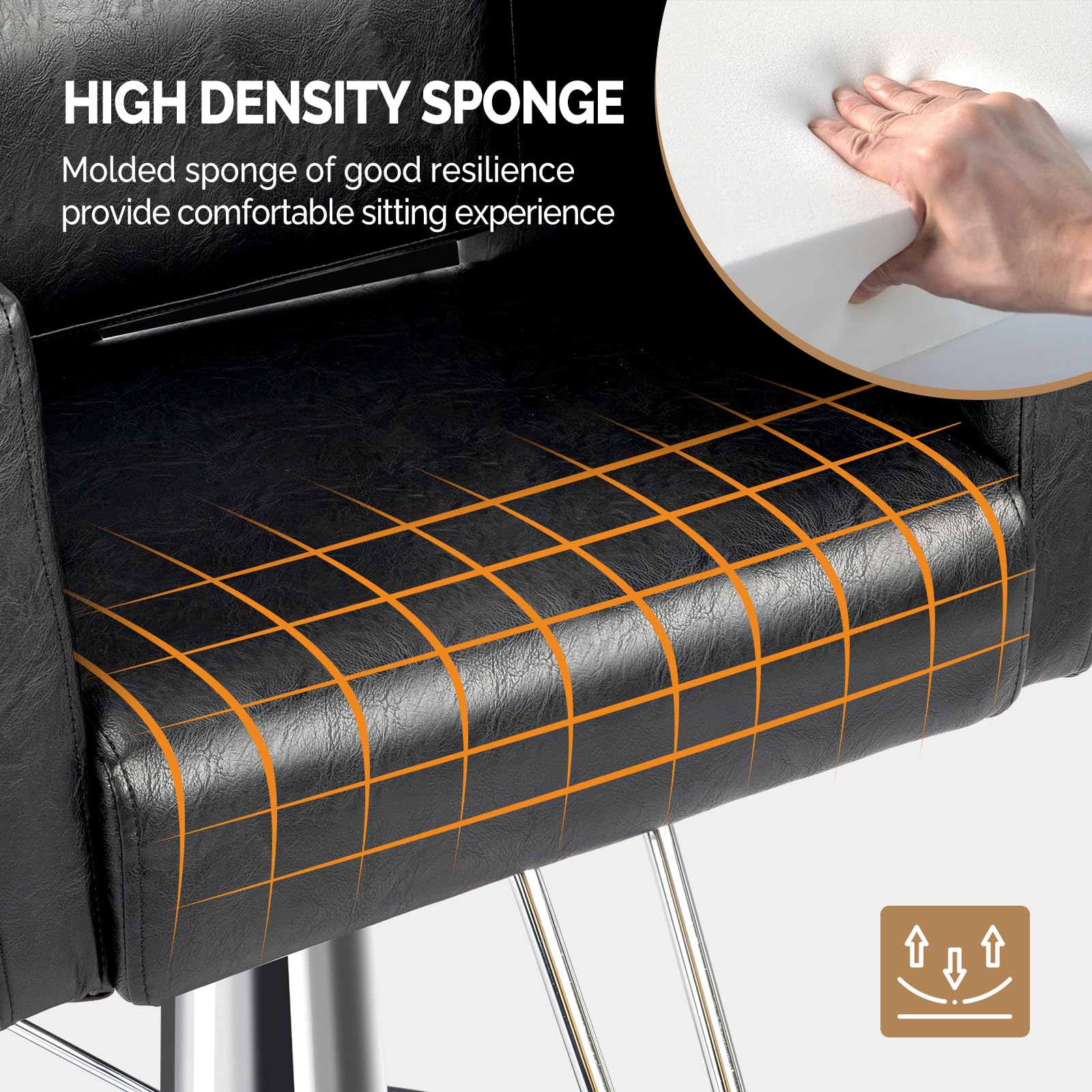 OmySalon SC2401 All Purpose Heavy Duty Reclining Hair Salon Chair w/Headrest and Embossed Pattern - Image 7