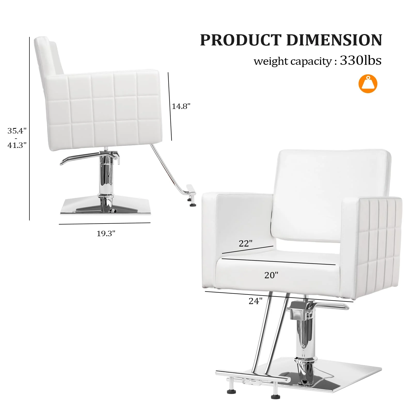 OmySalon SC2001 Heavy Duty Hydraulic Wide Seat Hair Stylist Salon Chair - Image 12