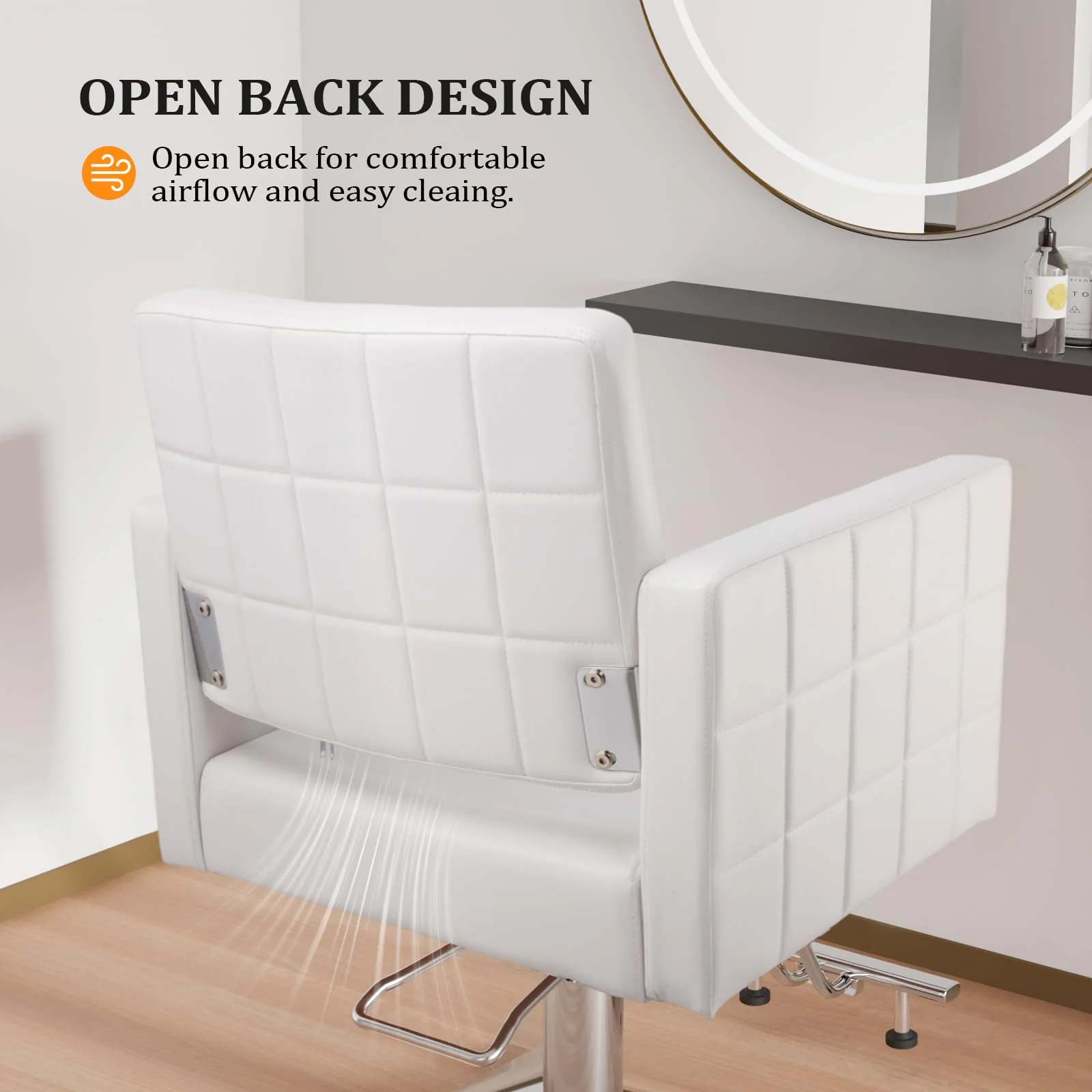 OmySalon SC2001 Heavy Duty Hydraulic Wide Seat Hair Stylist Salon Chair - Image 14
