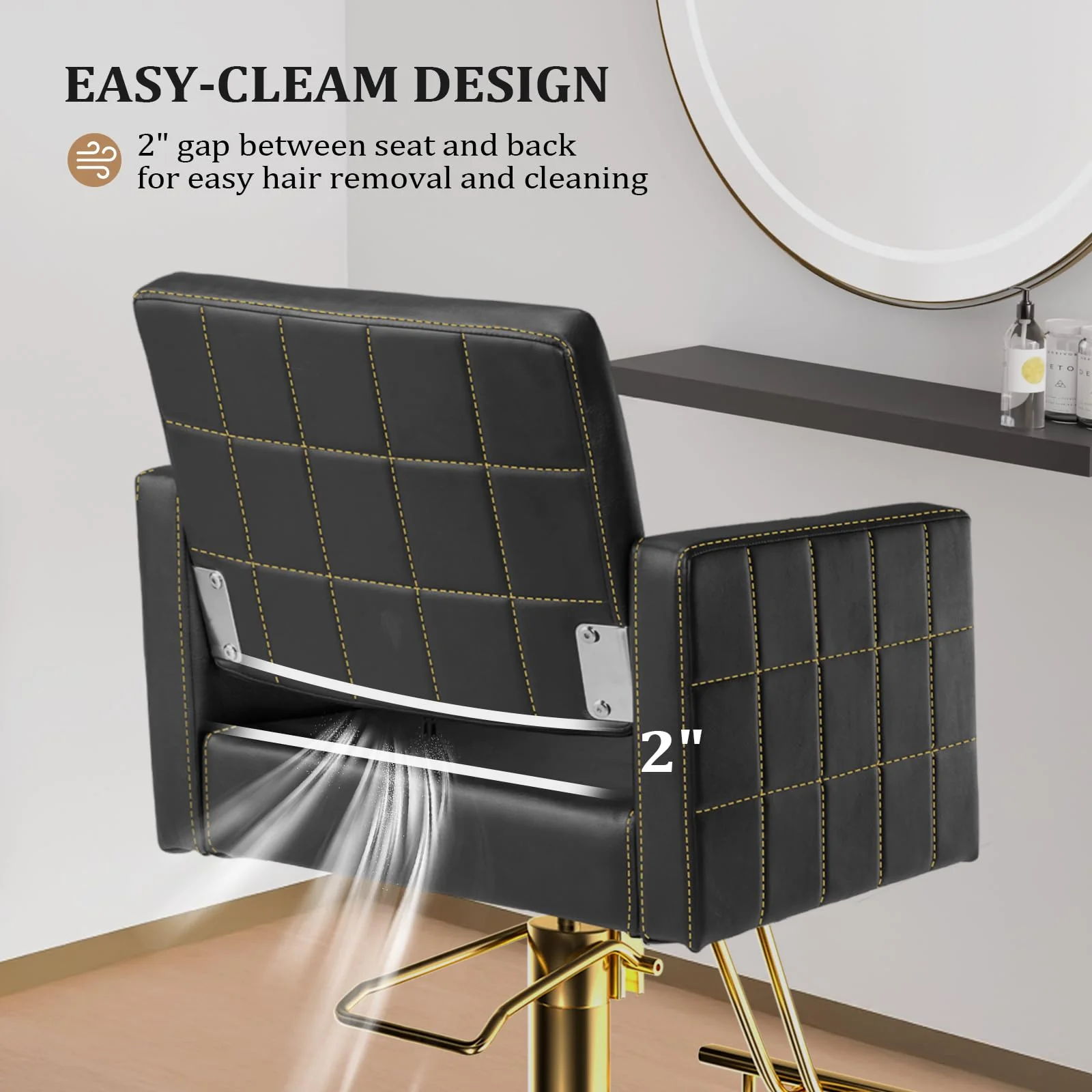 OmySalon SC2001 Heavy Duty Hydraulic Wide Seat Hair Stylist Salon Chair - Image 29