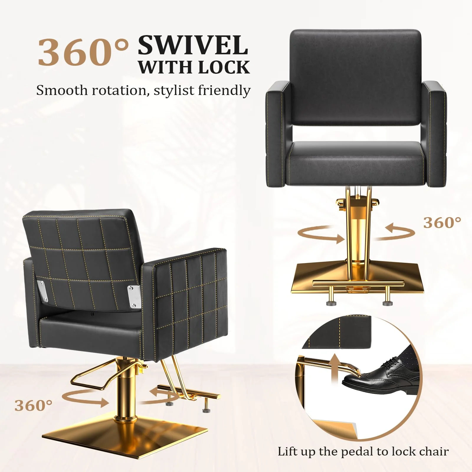 OmySalon SC2001 Heavy Duty Hydraulic Wide Seat Hair Stylist Salon Chair - Image 32
