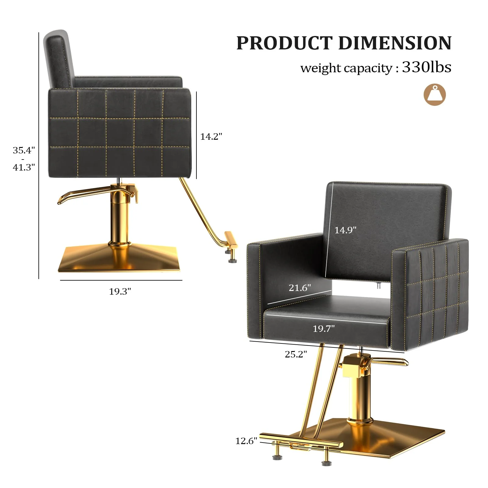OmySalon SC2001 Heavy Duty Hydraulic Wide Seat Hair Stylist Salon Chair - Image 33