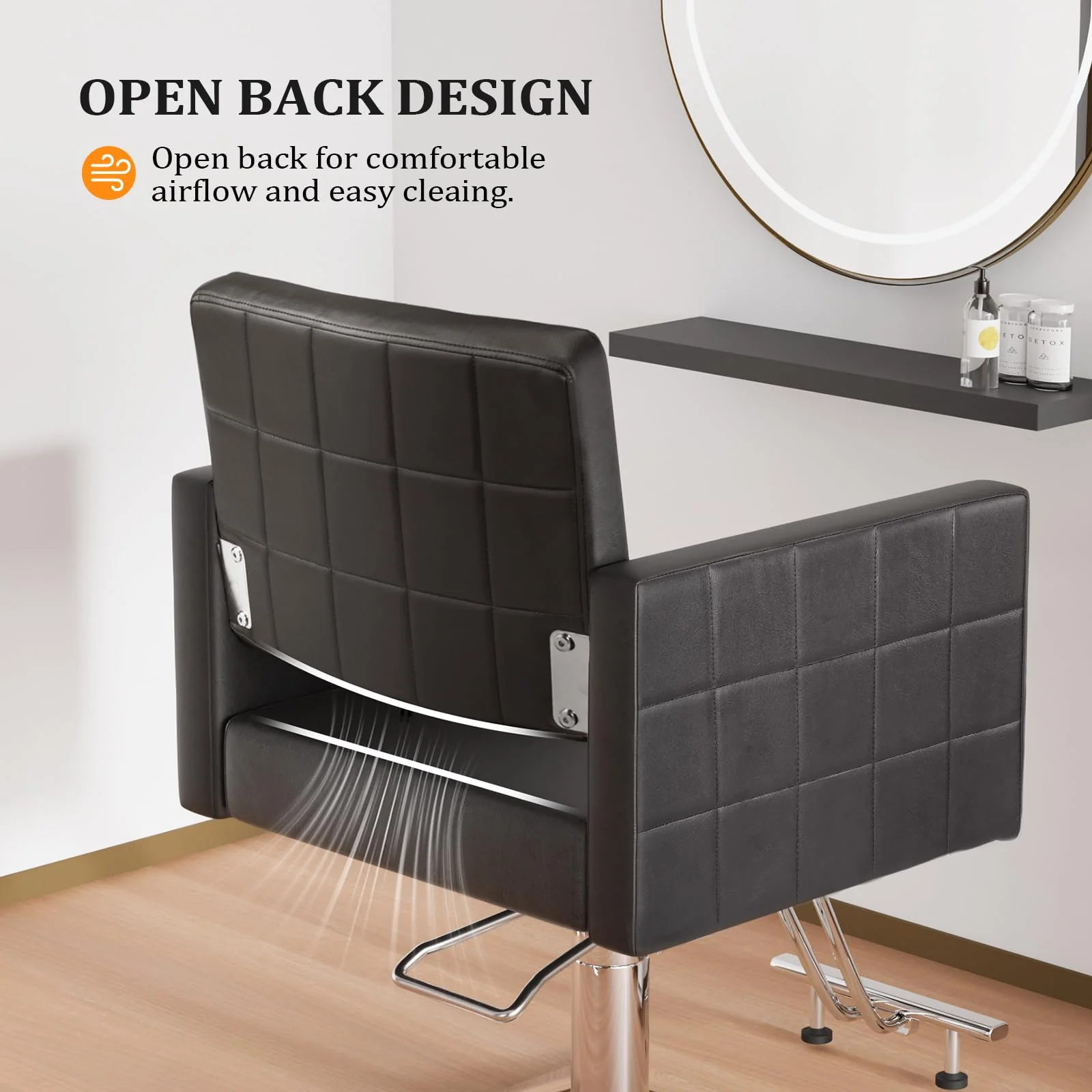 OmySalon SC2001 Heavy Duty Hydraulic Wide Seat Hair Stylist Salon Chair - Image 5