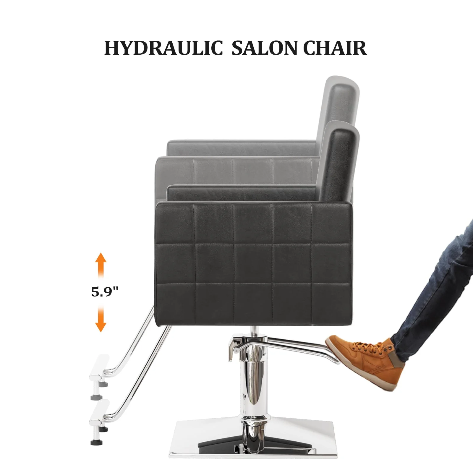 OmySalon SC2001 Heavy Duty Hydraulic Wide Seat Hair Stylist Salon Chair - Image 7
