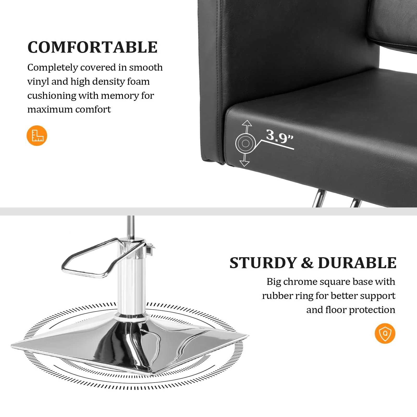 OmySalon SC2001 Heavy Duty Hydraulic Wide Seat Hair Stylist Salon Chair - Image 8