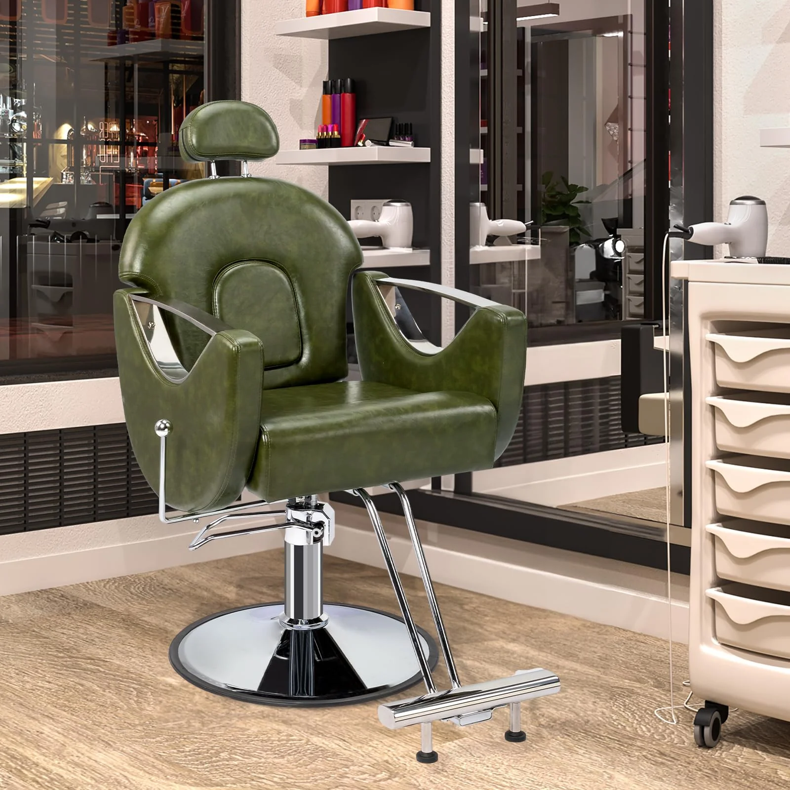 OmySalon SC2101 All Purpose Heavy Duty Reclining Hair Salon Chair w/Headrest - Image 11