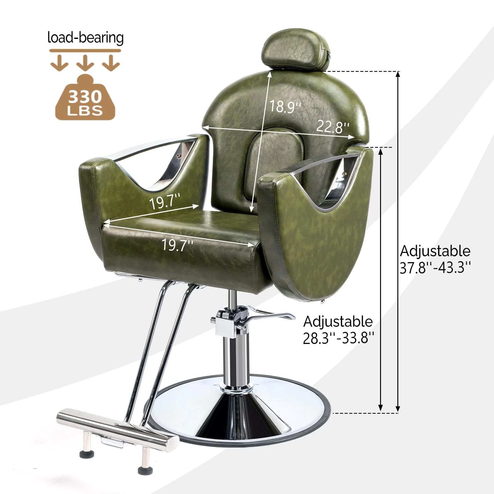OmySalon SC2101 All Purpose Heavy Duty Reclining Hair Salon Chair w/Headrest - Image 12