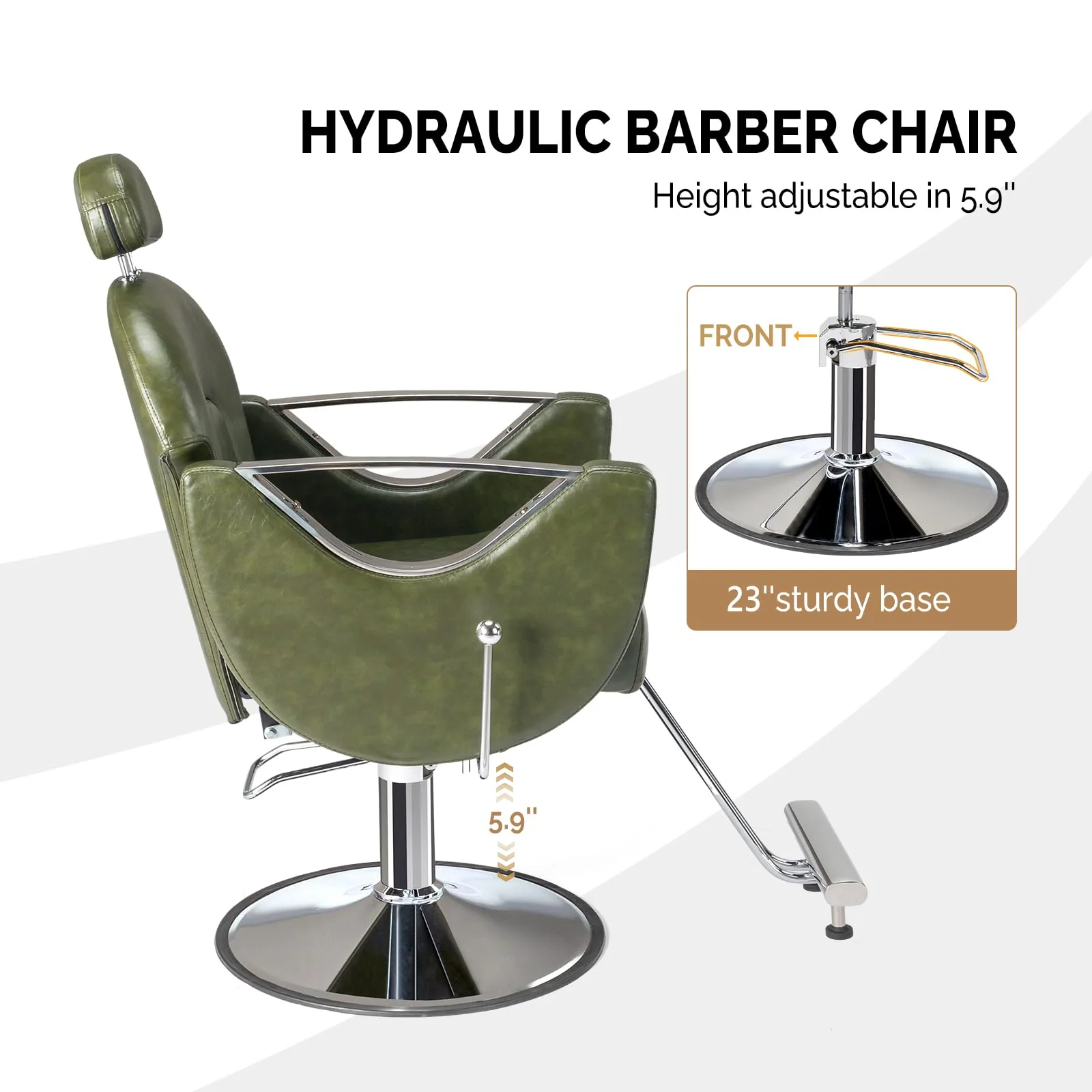 OmySalon SC2101 All Purpose Heavy Duty Reclining Hair Salon Chair w/Headrest - Image 16