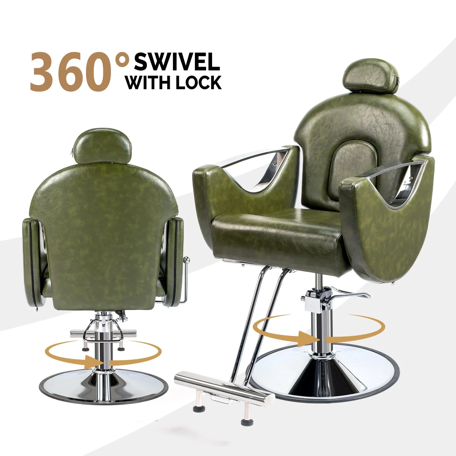 OmySalon SC2101 All Purpose Heavy Duty Reclining Hair Salon Chair w/Headrest - Image 18