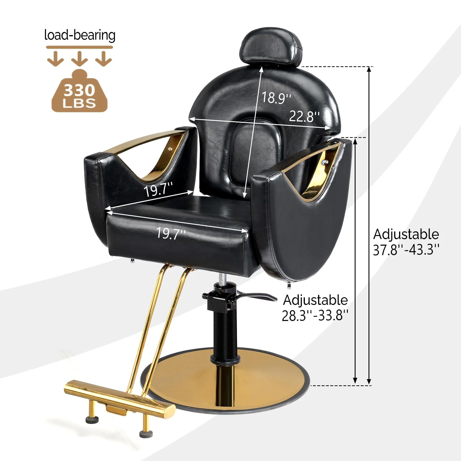 OmySalon SC2101 All Purpose Heavy Duty Reclining Hair Salon Chair w/Headrest - Image 3