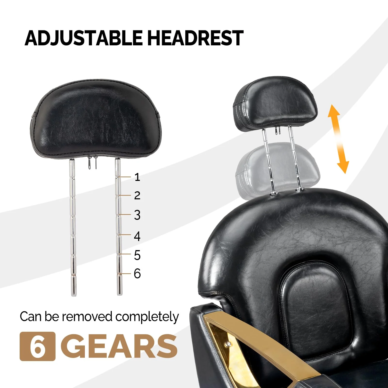 OmySalon SC2101 All Purpose Heavy Duty Reclining Hair Salon Chair w/Headrest - Image 6