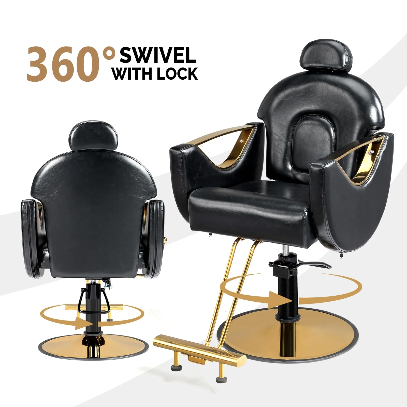 OmySalon SC2101 All Purpose Heavy Duty Reclining Hair Salon Chair w/Headrest - Image 9