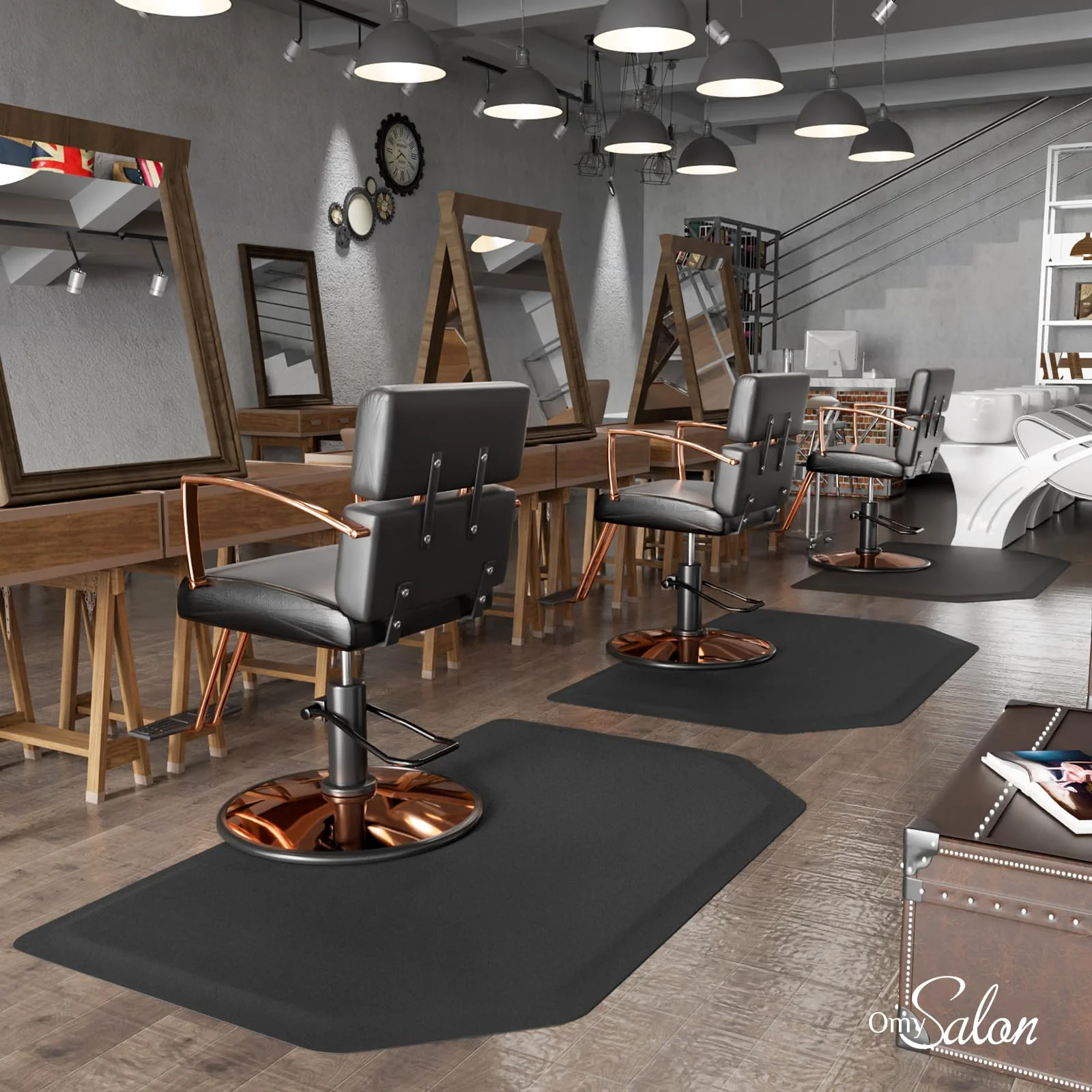 OmySalon Hexagon Salon Anti Fatigue Mat for Round Base Styling Chair 3'x4' 3'x5' 5/8in 7/8in Thick - Image 18