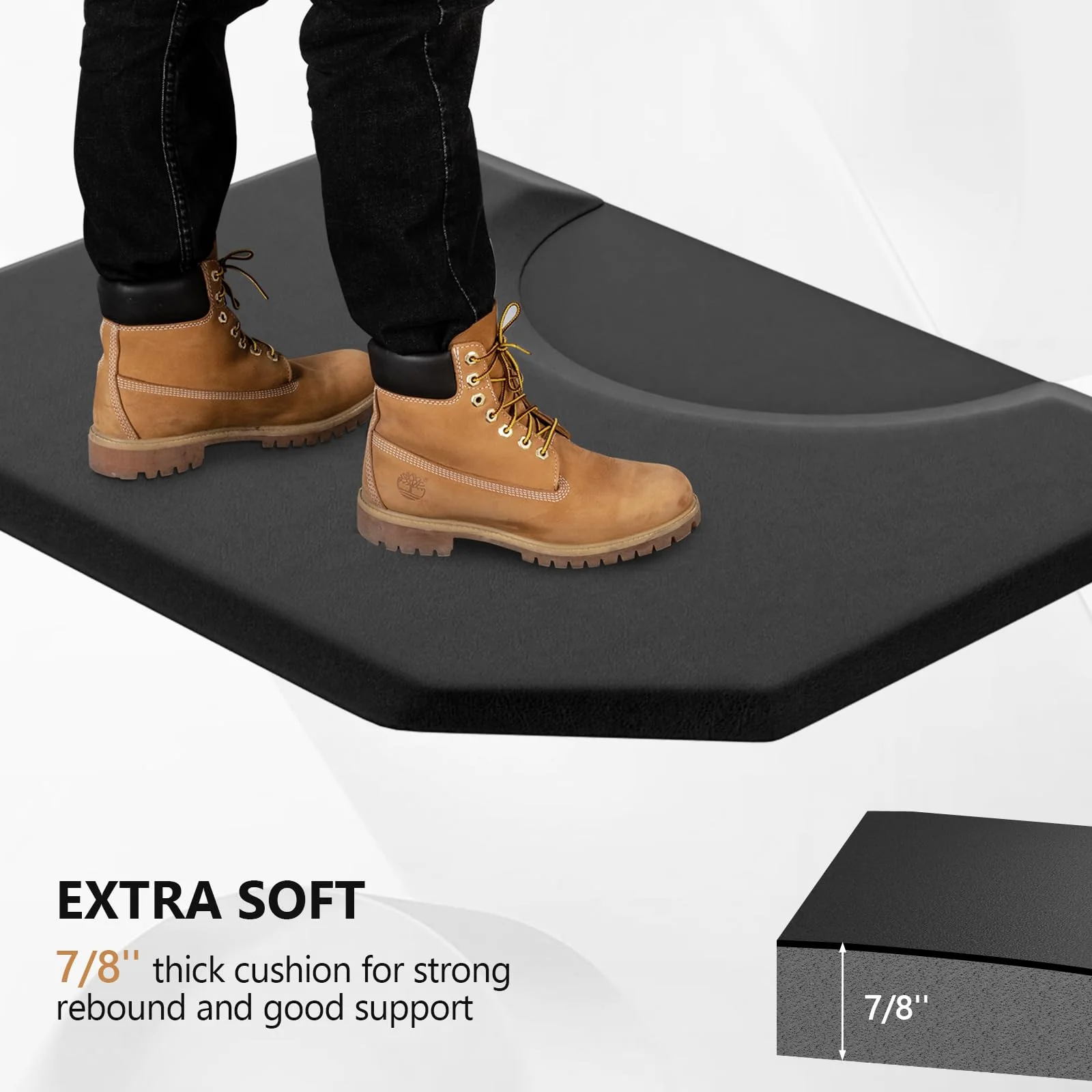 OmySalon Hexagon Salon Anti Fatigue Mat for Round Base Styling Chair 3'x4' 3'x5' 5/8in 7/8in Thick - Image 4
