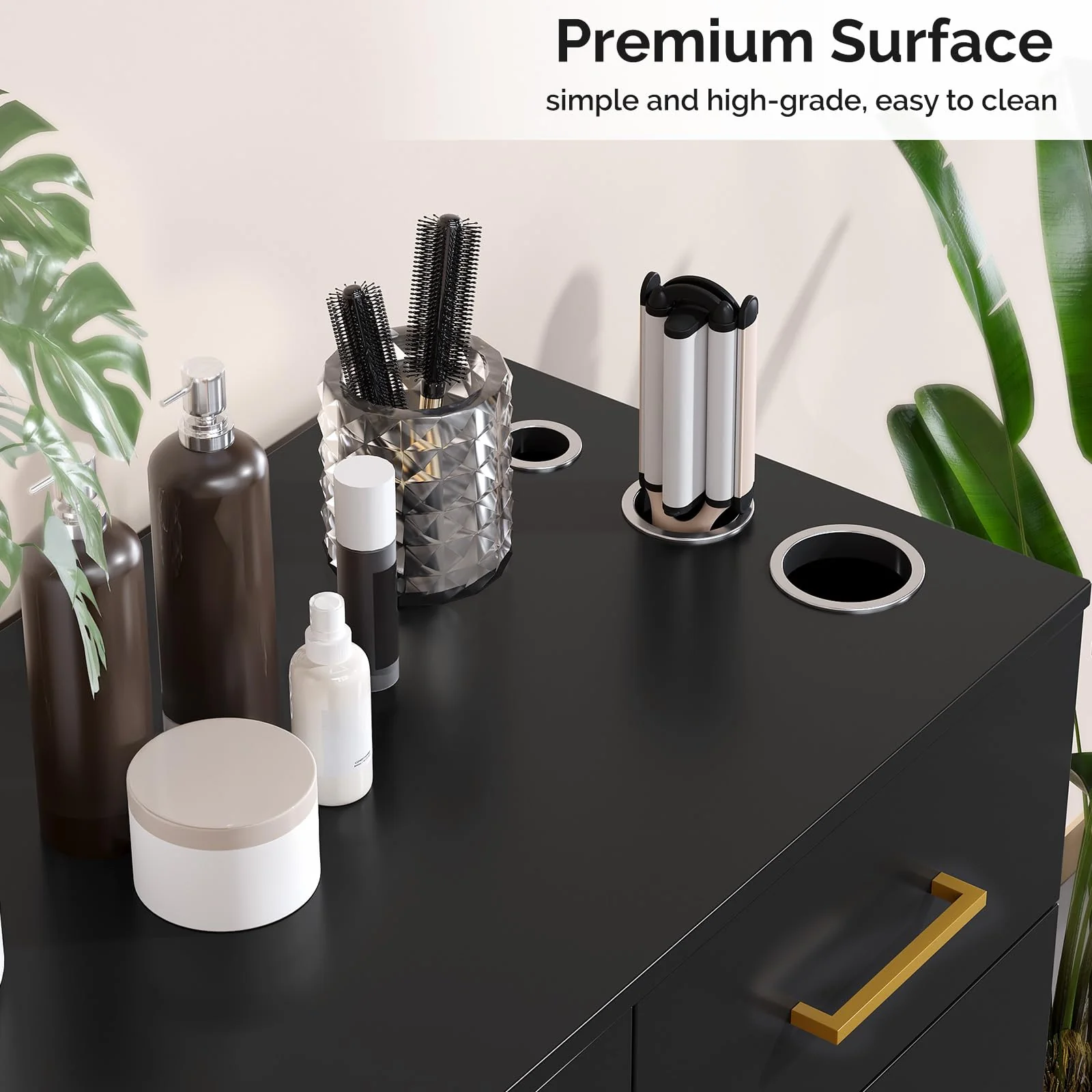 OmySalon HSCOC Salon Styling Storage Station w/2 Drawers 1 Cabinet 1 Open Shelf 3 Hair Dryer Holders - Image 13