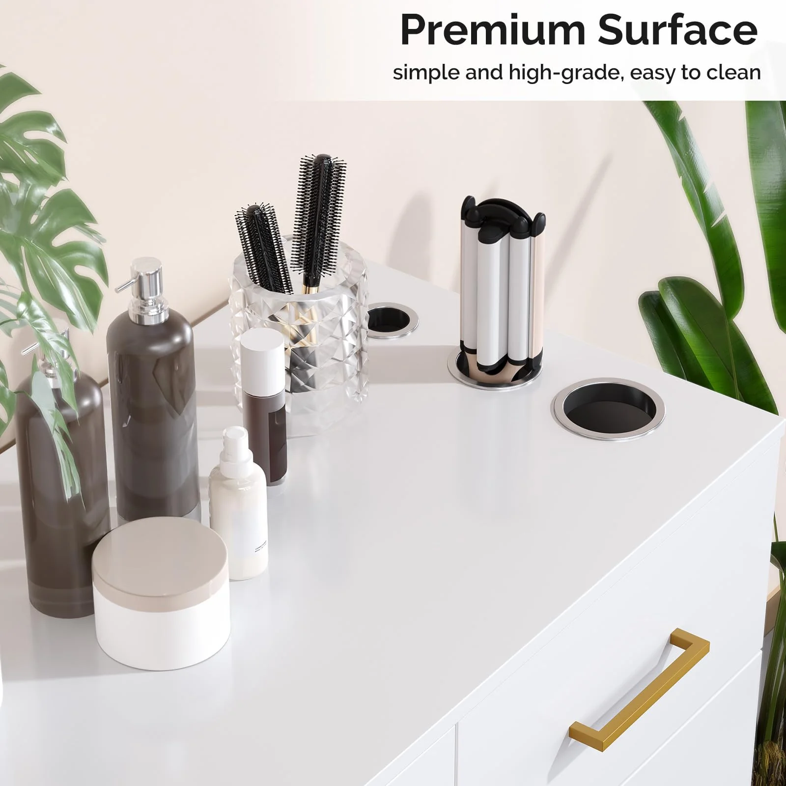OmySalon HSCOC Salon Styling Storage Station w/2 Drawers 1 Cabinet 1 Open Shelf 3 Hair Dryer Holders - Image 6