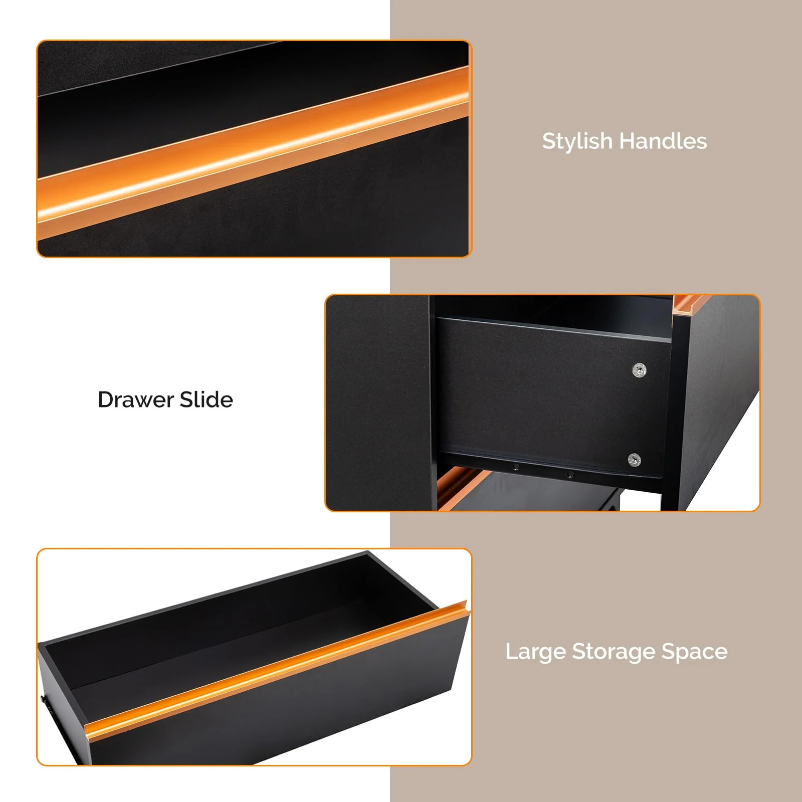 OmySalon HSCSM Salon Styling Storage Station w/Square Mirror & 3 Drawers 3 Hair Dryer Holders - Image 3