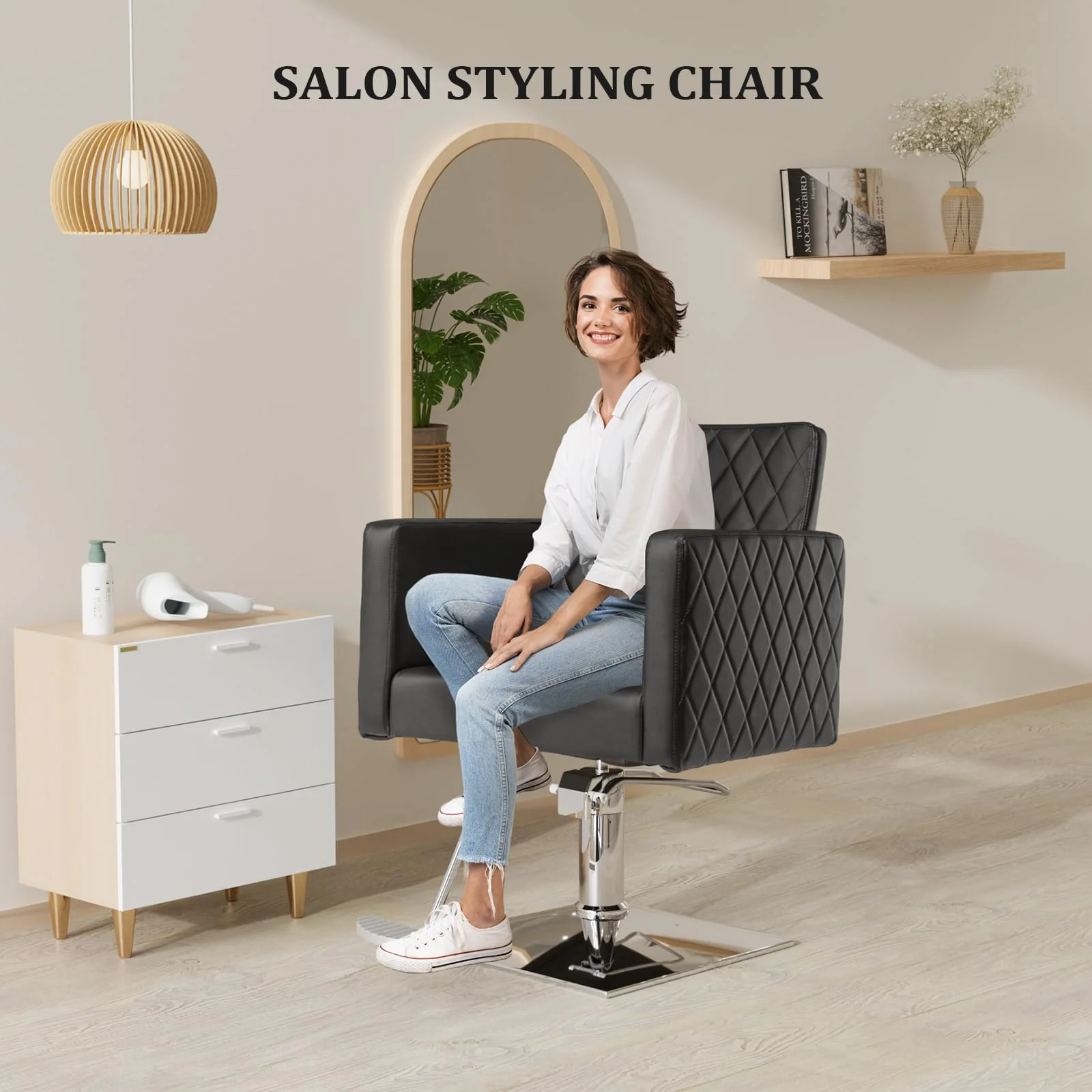 OmySalon SC2002 Heavy Duty Hydraulic Wide Seat Hair Stylist Salon Chair - Image 10