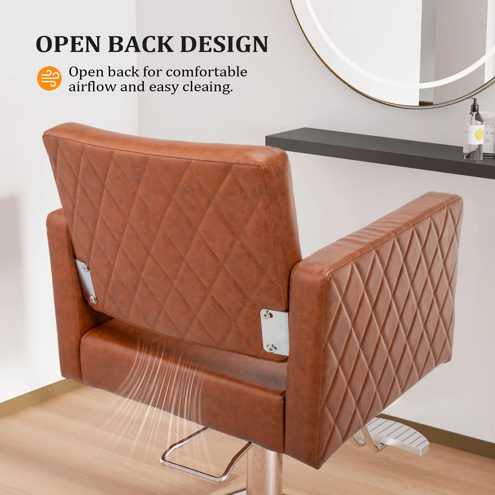 OmySalon SC2002 Heavy Duty Hydraulic Wide Seat Hair Stylist Salon Chair - Image 14
