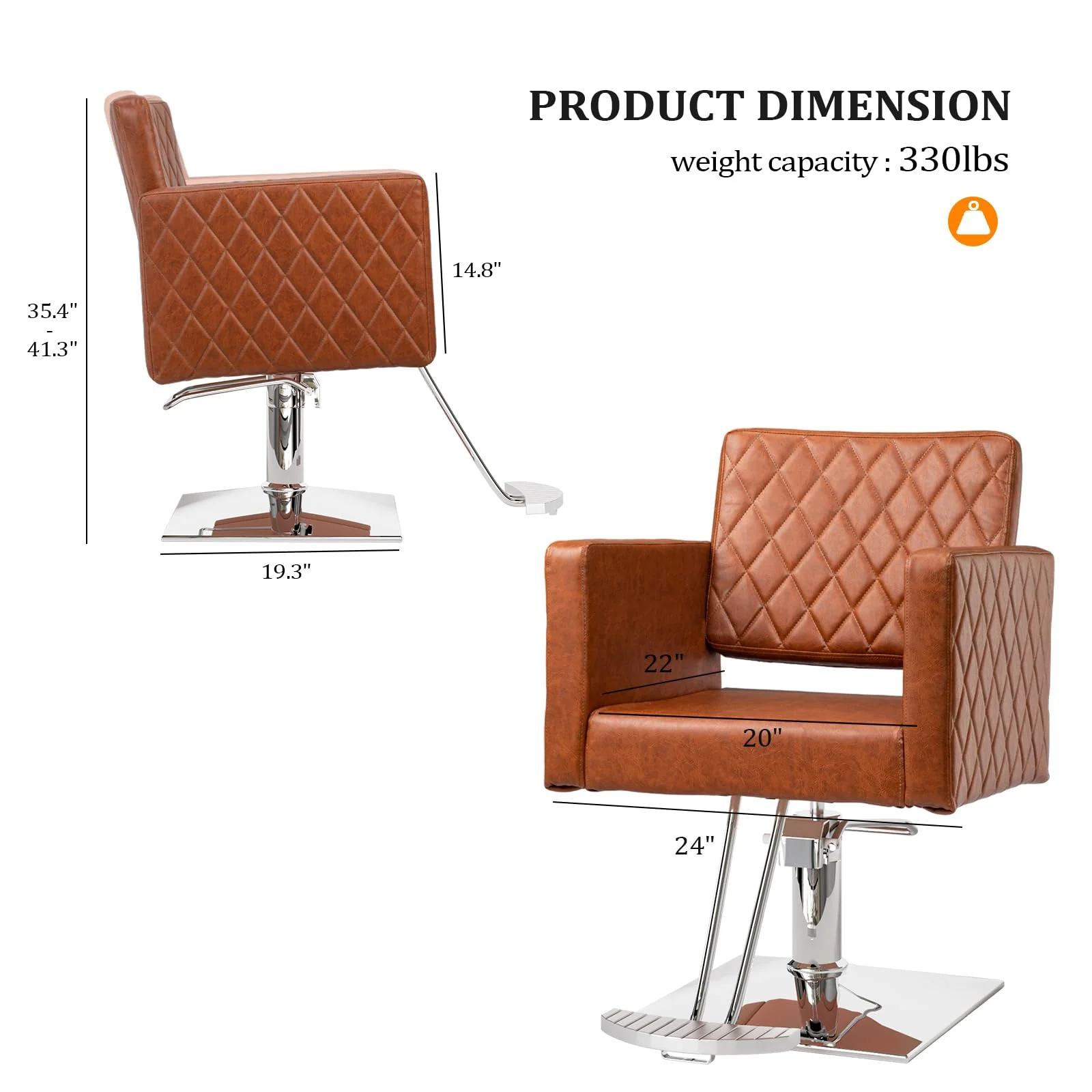 OmySalon SC2002 Heavy Duty Hydraulic Wide Seat Hair Stylist Salon Chair - Image 18