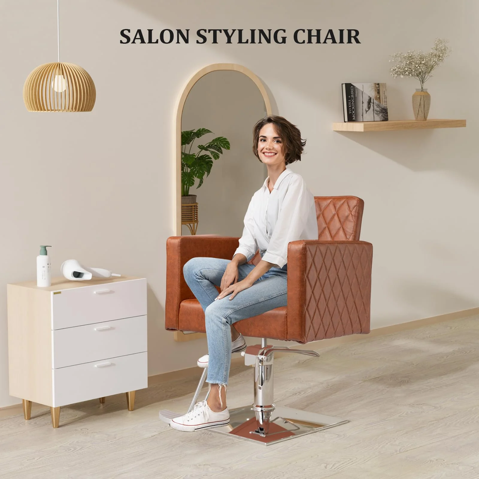 OmySalon SC2002 Heavy Duty Hydraulic Wide Seat Hair Stylist Salon Chair - Image 19