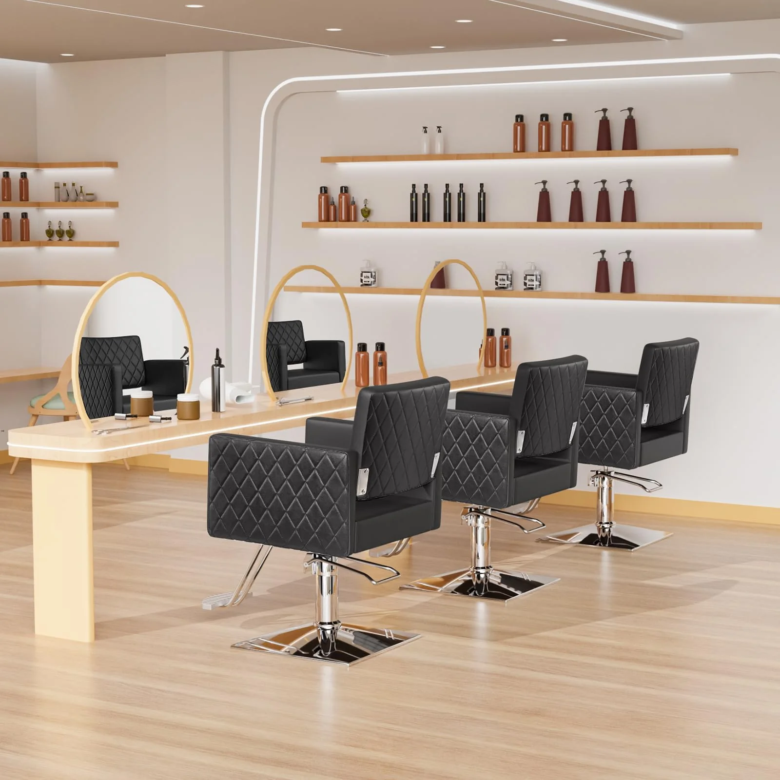 OmySalon SC2002 Heavy Duty Hydraulic Wide Seat Hair Stylist Salon Chair - Image 2