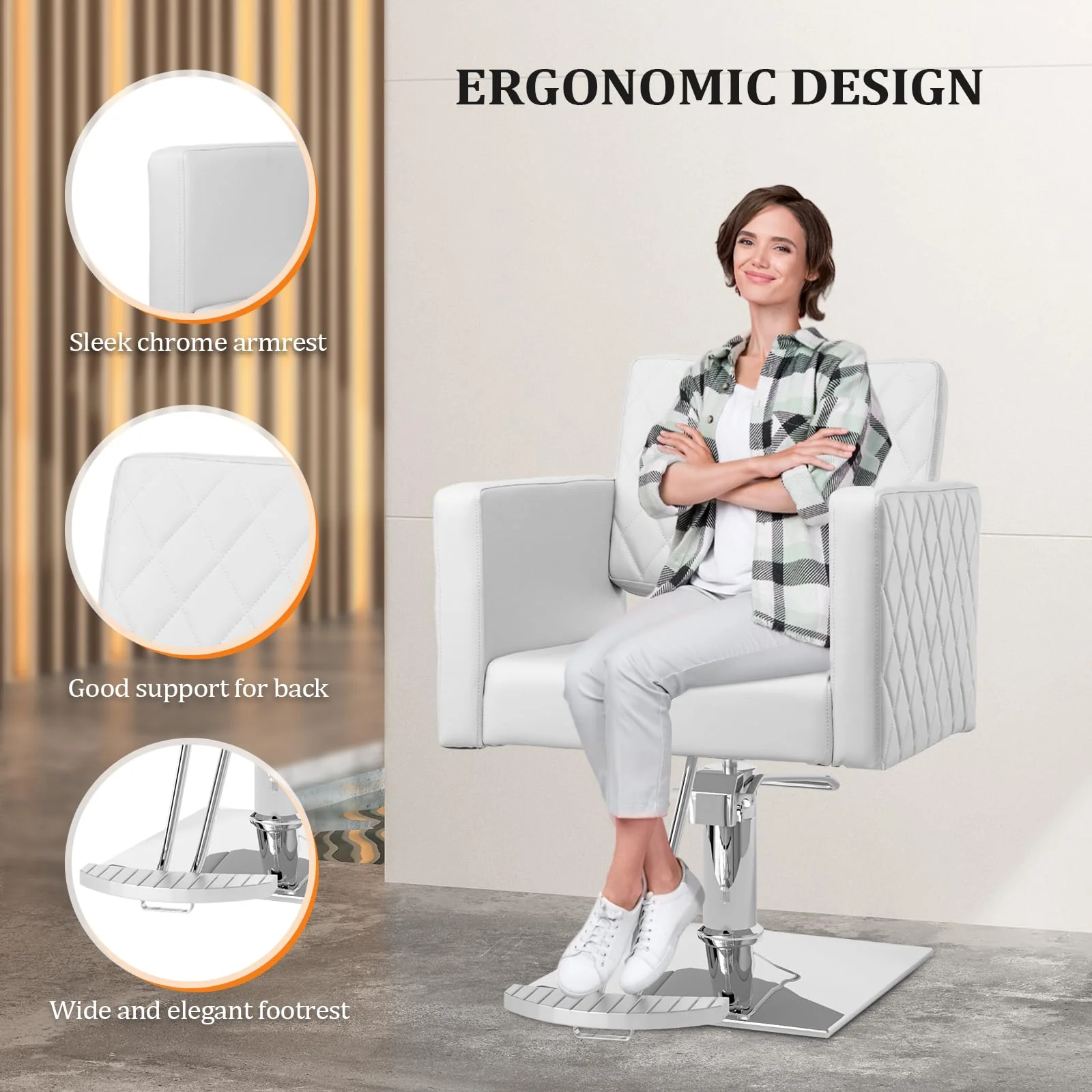 OmySalon SC2002 Heavy Duty Hydraulic Wide Seat Hair Stylist Salon Chair - Image 22