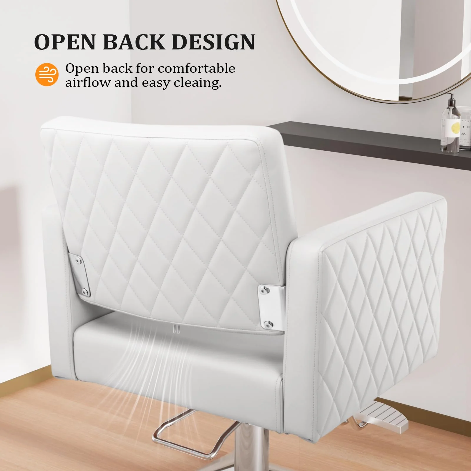 OmySalon SC2002 Heavy Duty Hydraulic Wide Seat Hair Stylist Salon Chair - Image 23