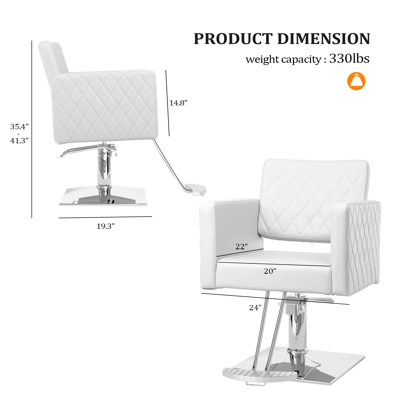 OmySalon SC2002 Heavy Duty Hydraulic Wide Seat Hair Stylist Salon Chair - Image 27