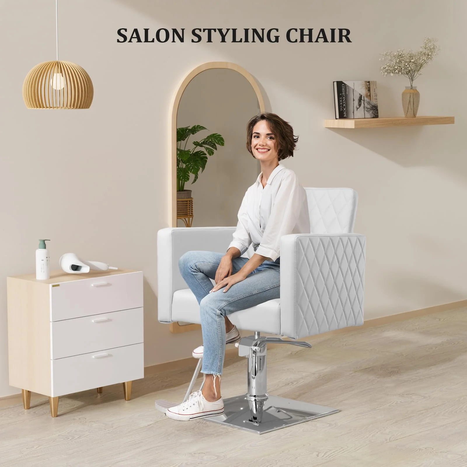 OmySalon SC2002 Heavy Duty Hydraulic Wide Seat Hair Stylist Salon Chair - Image 28