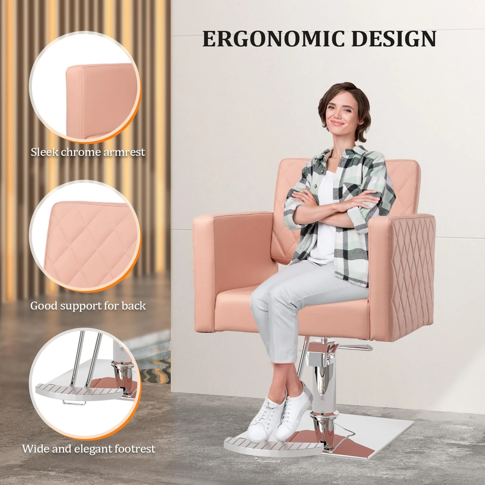 OmySalon SC2002 Heavy Duty Hydraulic Wide Seat Hair Stylist Salon Chair - Image 31