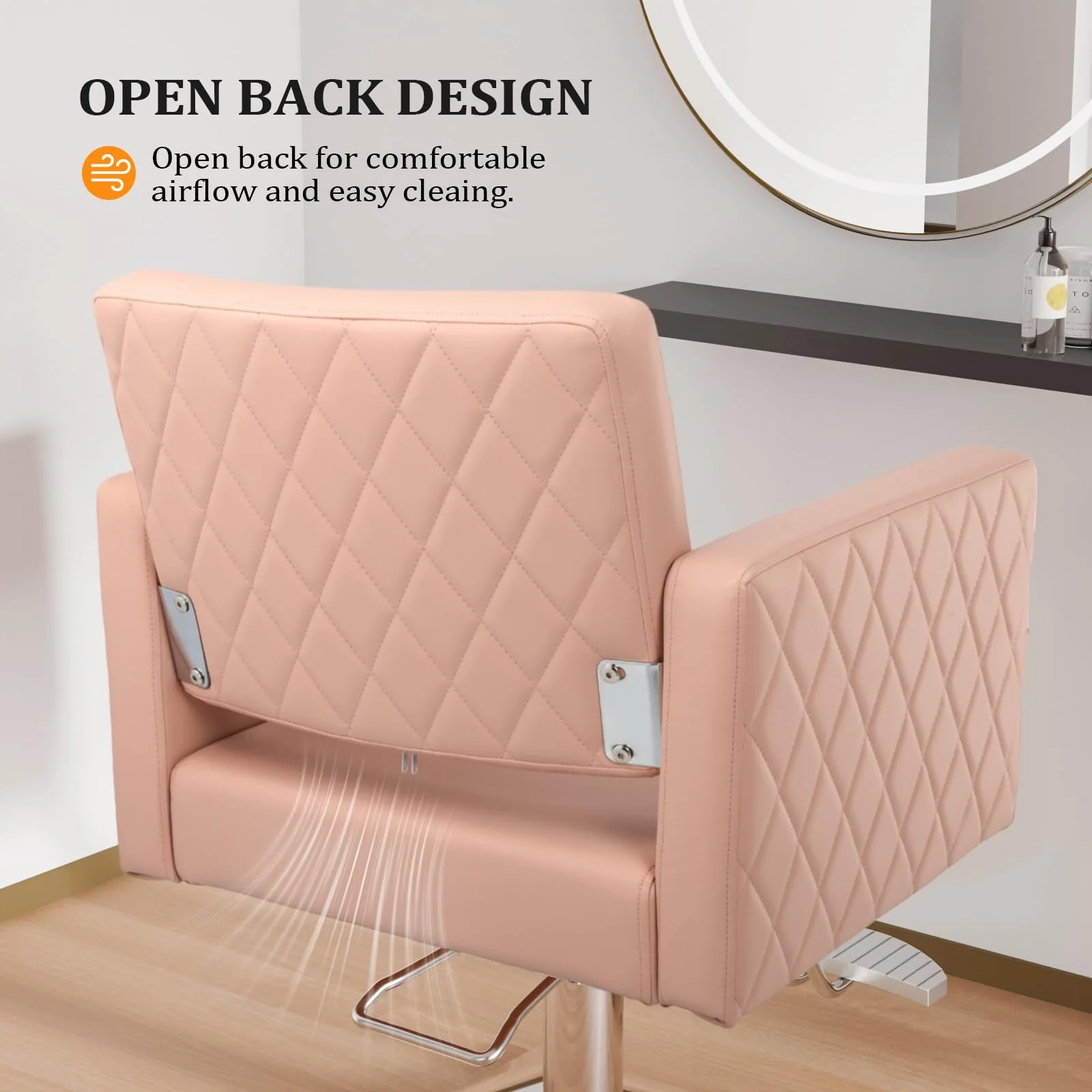 OmySalon SC2002 Heavy Duty Hydraulic Wide Seat Hair Stylist Salon Chair - Image 32