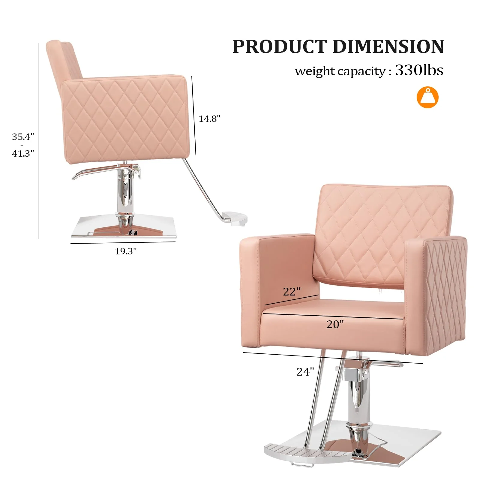 OmySalon SC2002 Heavy Duty Hydraulic Wide Seat Hair Stylist Salon Chair - Image 36