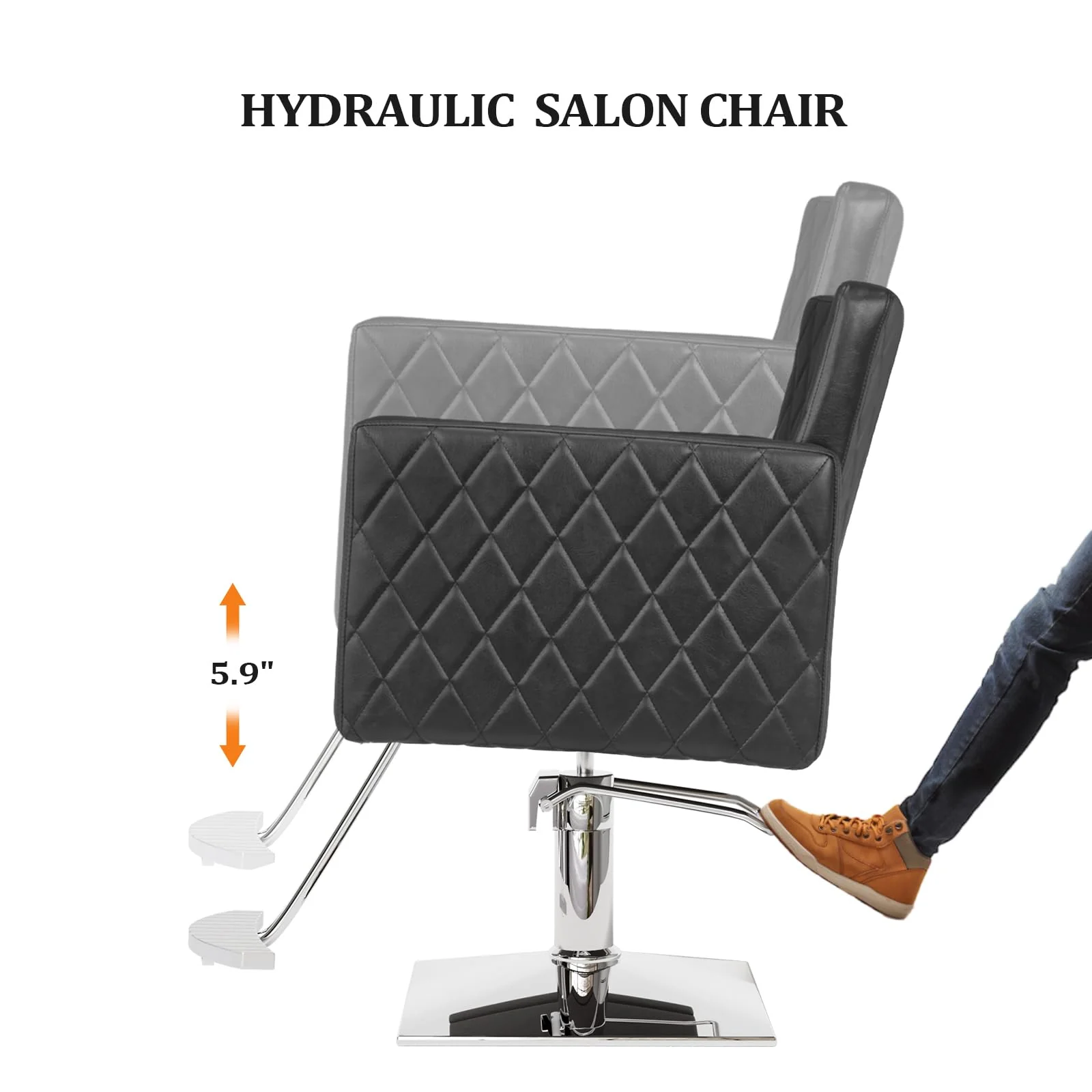 OmySalon SC2002 Heavy Duty Hydraulic Wide Seat Hair Stylist Salon Chair - Image 6