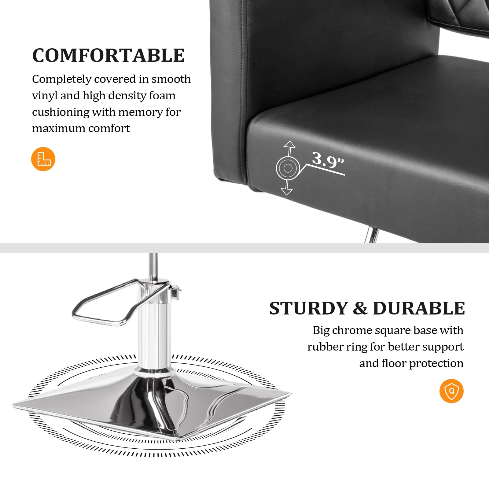 OmySalon SC2002 Heavy Duty Hydraulic Wide Seat Hair Stylist Salon Chair - Image 7