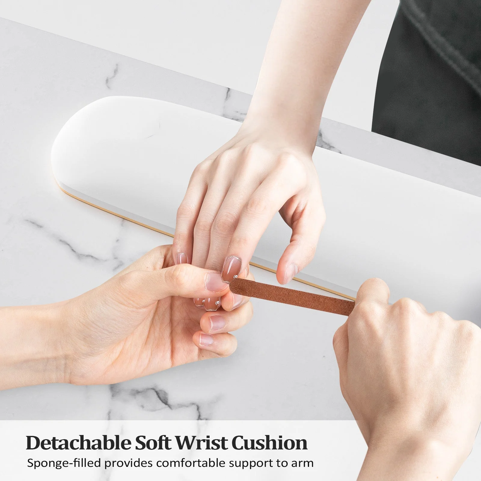 OmySalon Manicure Table w/Wrist Rest & 2-Tier Desktop - Image 5