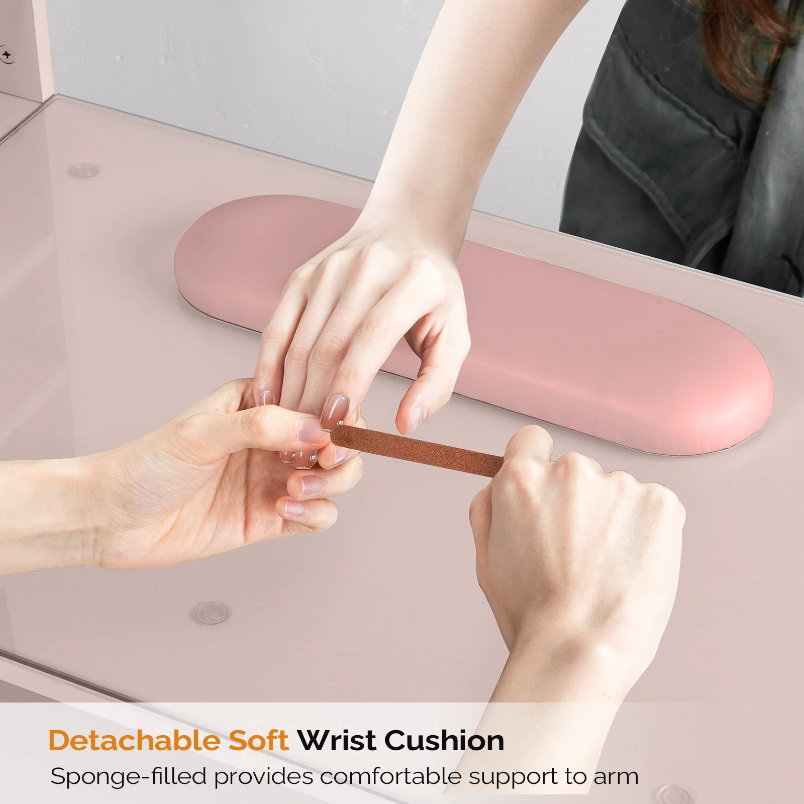 Omysalon MTD Nail Manicure Table w/Glass Top & Wrist Rest - Image 24