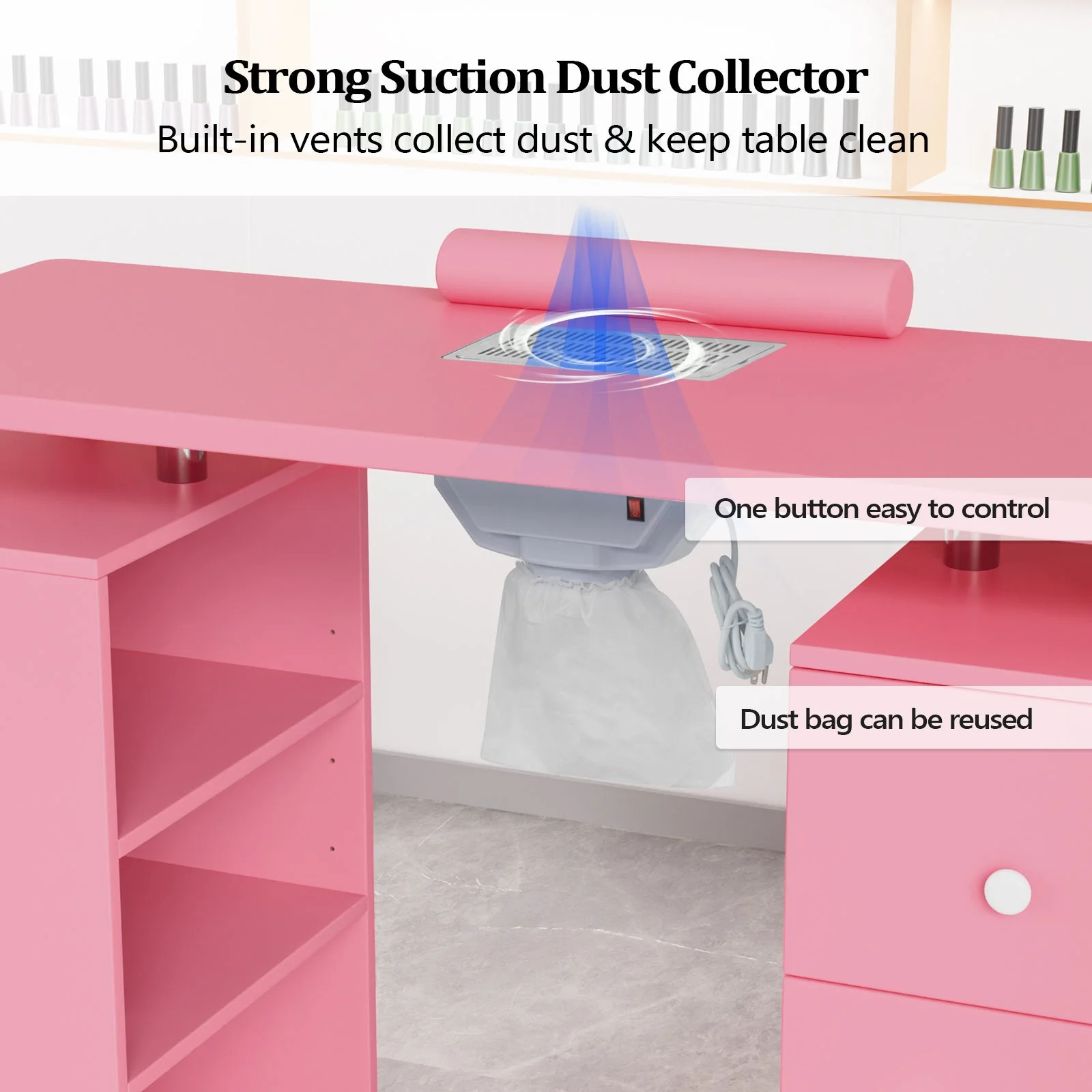 Omysalon Manicure Table w/Electric Dust Collector - Image 22