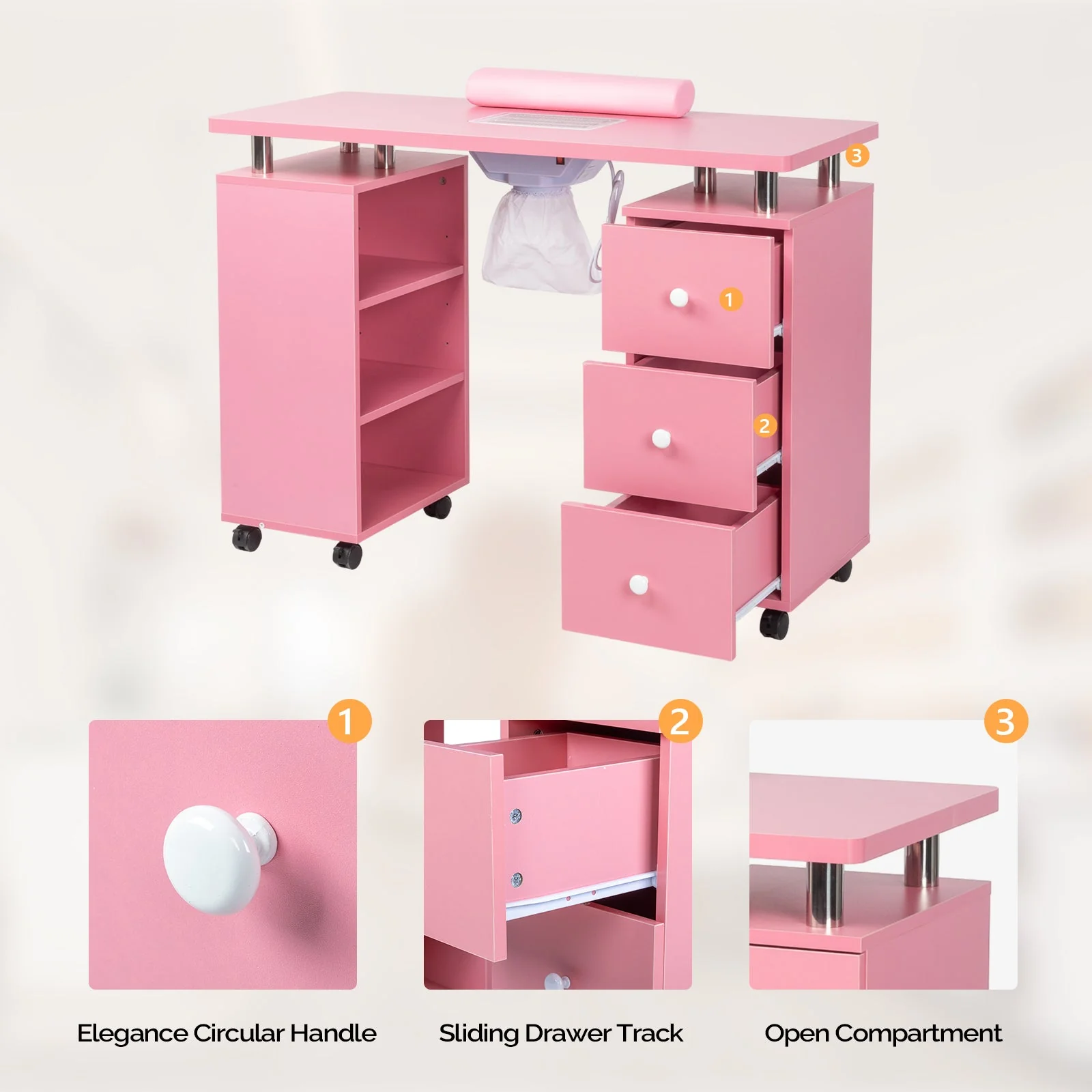 Omysalon Manicure Table w/Electric Dust Collector - Image 25