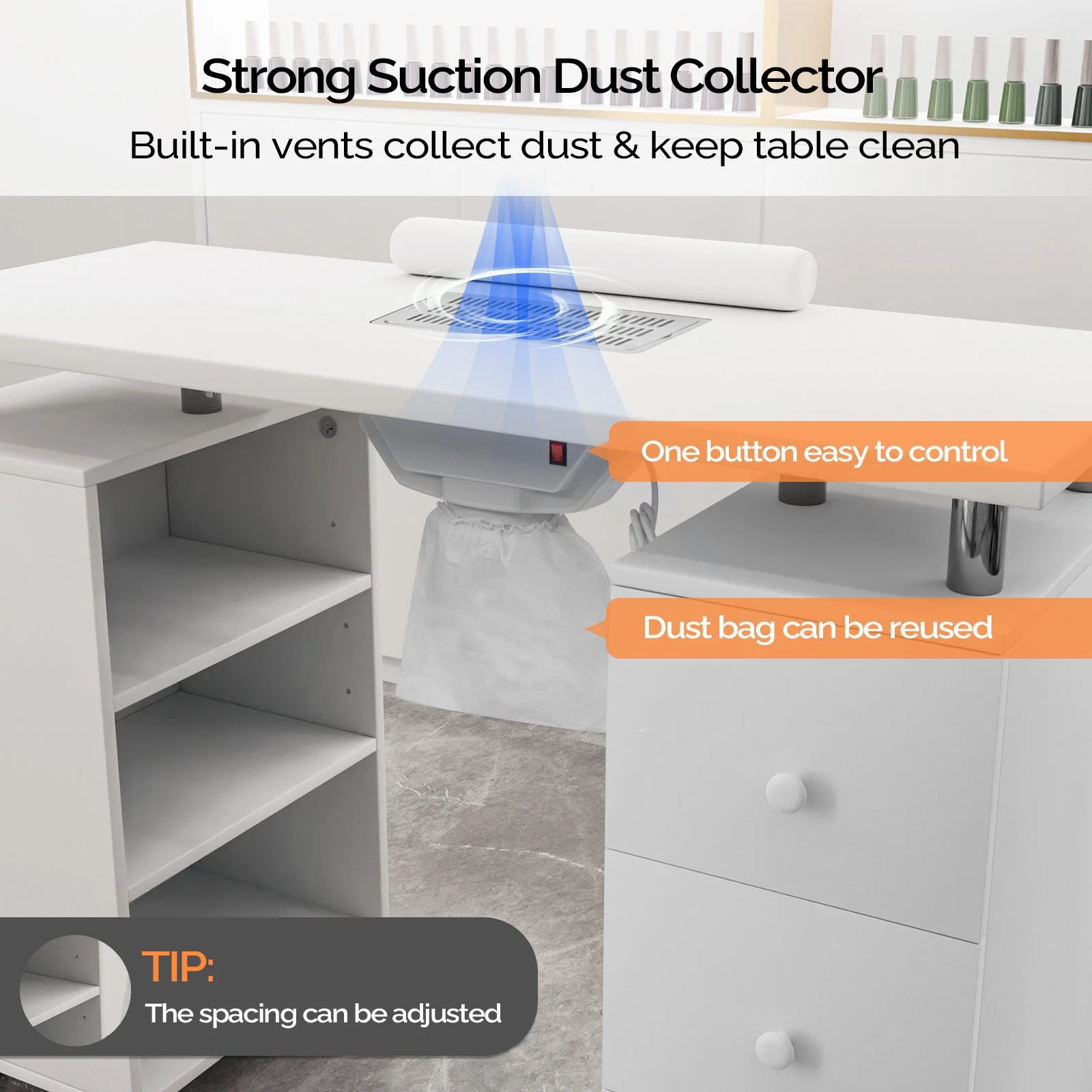 Omysalon Manicure Table w/Electric Dust Collector - Image 3