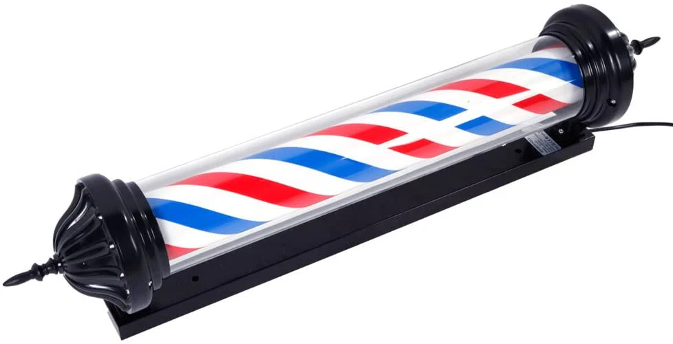 OmySalon 41in Rome Style Barber Pole LED Light with Rotating Red White Blue LED Strips - Image 7