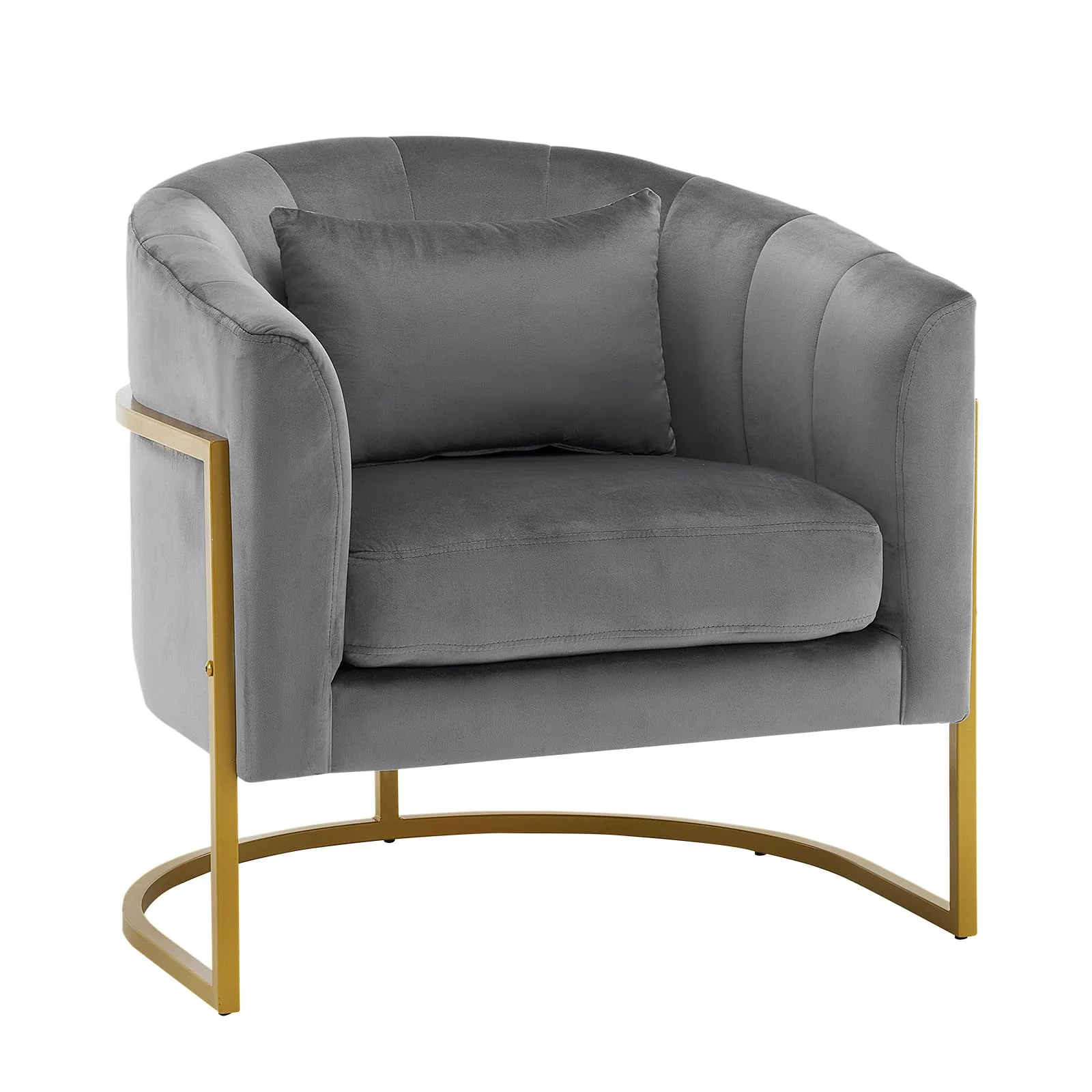 OmySalon Modern Velvet Vanity Manicure Chair with Gold Metal Support & Comfotable Armrest Pillow - Image 17